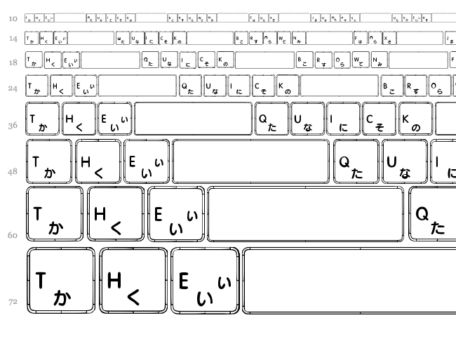 Apple Japanese Keyboard font waterfall